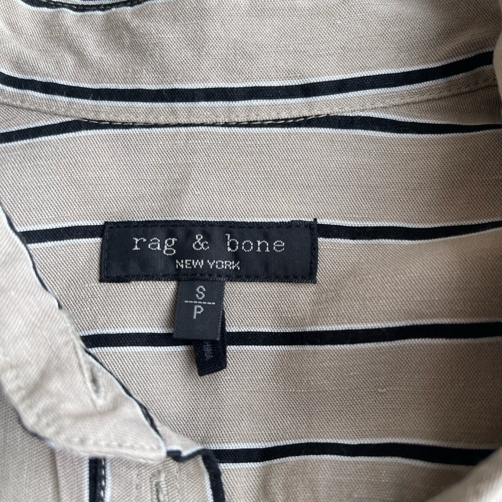 Rag & Bone Roxanne utility Dress linen blend belt 
Striped Beige Black SIZE S - Picture 4 of 16